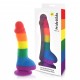 Tęczowe dildo z jądrami - Pride Dildo Silicone Rainbow Dildo with Balls