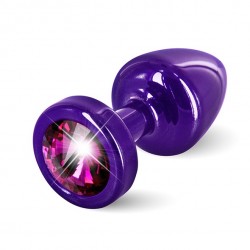 Plug analny zdobiony - Diogol Anni Butt Plug Round Purple & Pink 25 mm