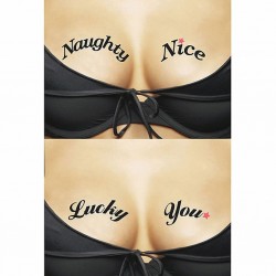 Ta-Ta-Toos - Tatuaż tymczasowy na biust - Naughty Nice & Lucky You
