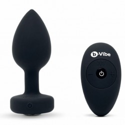 Plug analny wibrujący - B-Vibe Vibrating Jewel Plug M/L Black Diamond