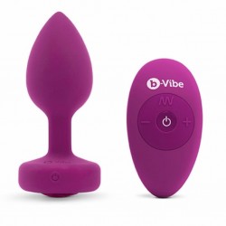 Plug analny wibrujący - B-Vibe Vibrating Jewel Plug S/M Pink Ruby